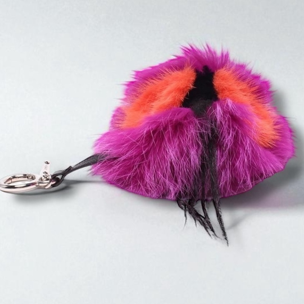 FENDI Purple Red EUC BUG BAG bag Charm $950 RET - Picture 4 of 8